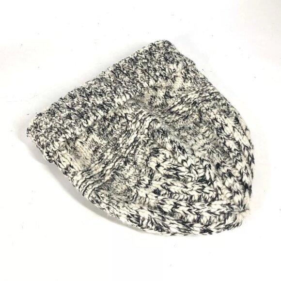 CHANEL Rhinestone beanie knit hat knit cap Knit hat Wool / Cashmere Black/White